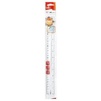 REGLA PLASTICA TRANSPARENTE DE 12 PULGADAS