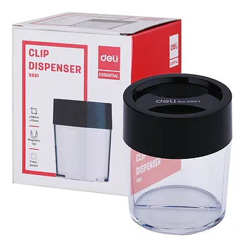 PORTA CLIPS REDONDO DE TAPA MAGNÉTICA - DELI ESSENTIAL