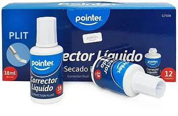 CORRECTOR LÍQUIDO CON BROCHA 18 ML - POINTER