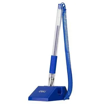 BOLÍGRAFO CON BASE Y CADENA PARA RECEPCION AZUL