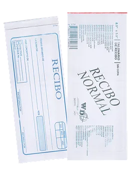 TALONARIO DE RECIBO GRANDE 8.3 X 3.3 SIN COPIA