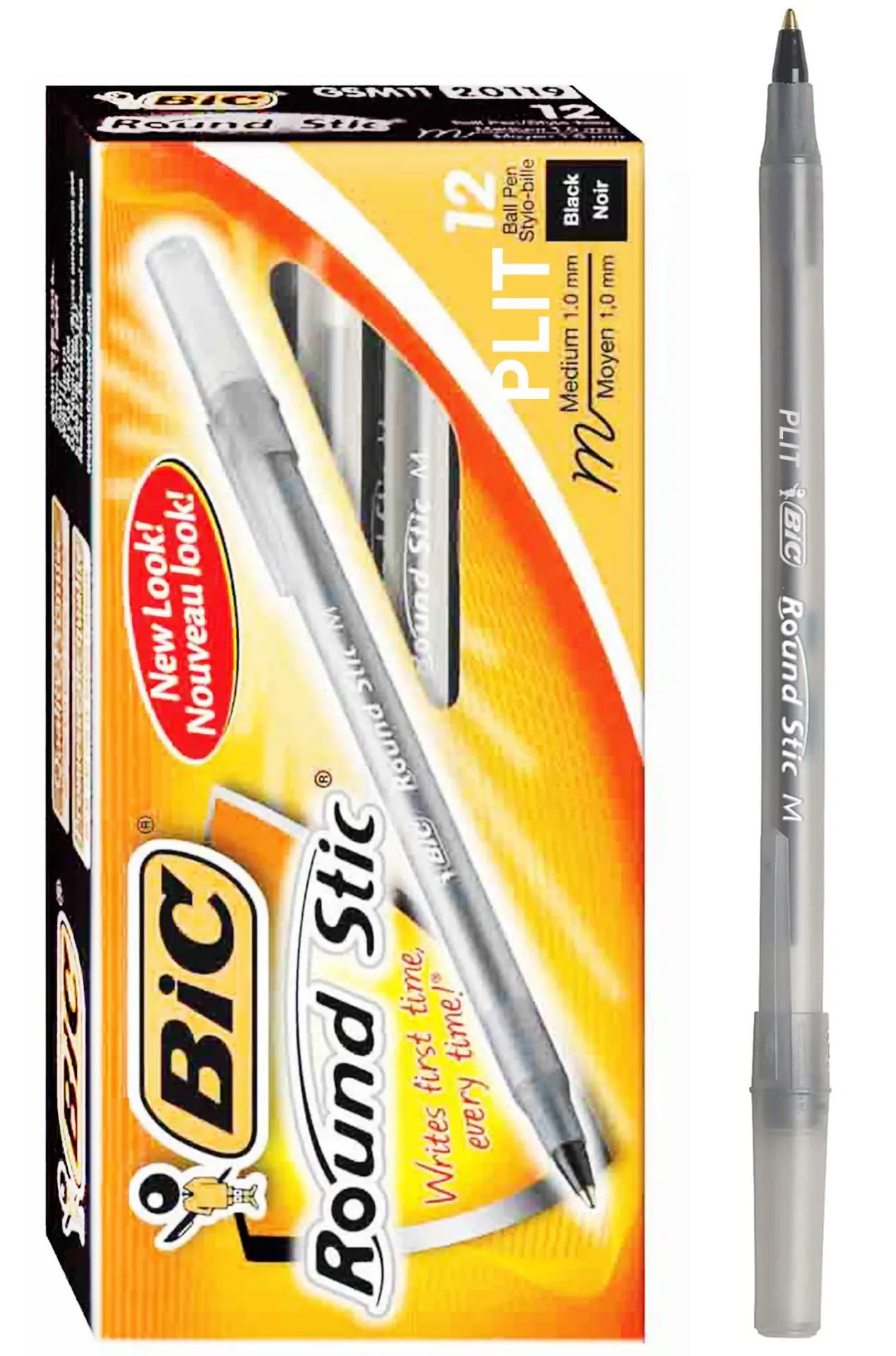 BOLIGRAFO LAPICEROS BIC ROUND STIC NEGRO 1.0 MM MEDIANO