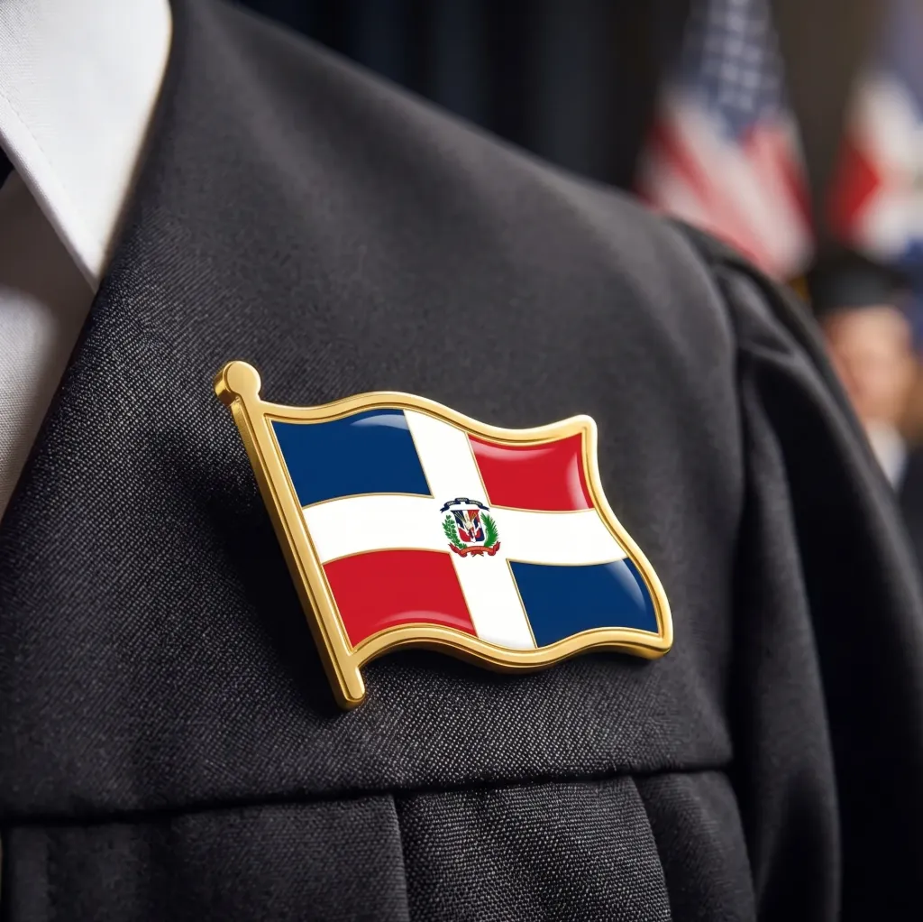 Pin Bandera Dominicana Ondeada Broche