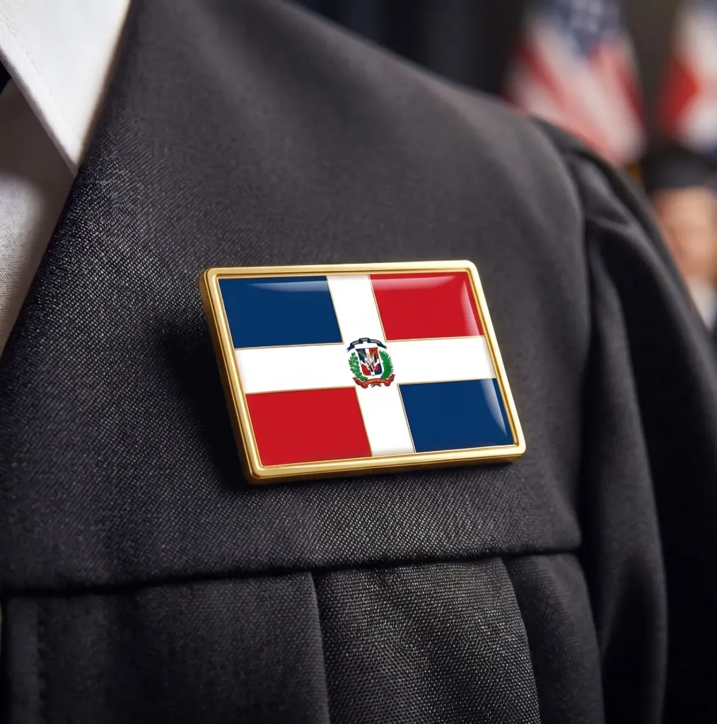 Pin Bandera Dominicana Rectangular Broche