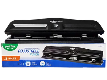 PERFORADORA METALICA 3 HOYOS, 70MM, 25 HOJAS - POINTER