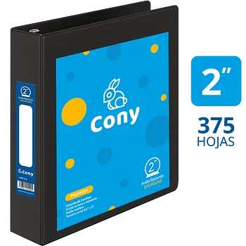 CARPETA CONY DE 2 PULGADAS CON COVER , NEGRA