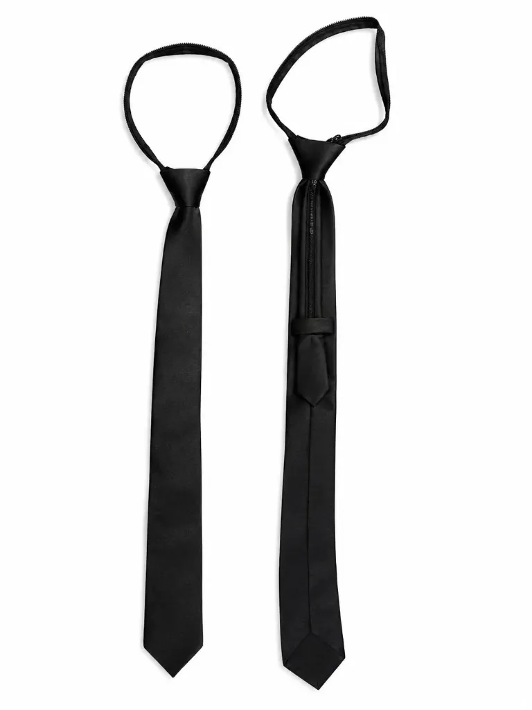 CORBATA ZIPPER SATINADA FINA UNISEX