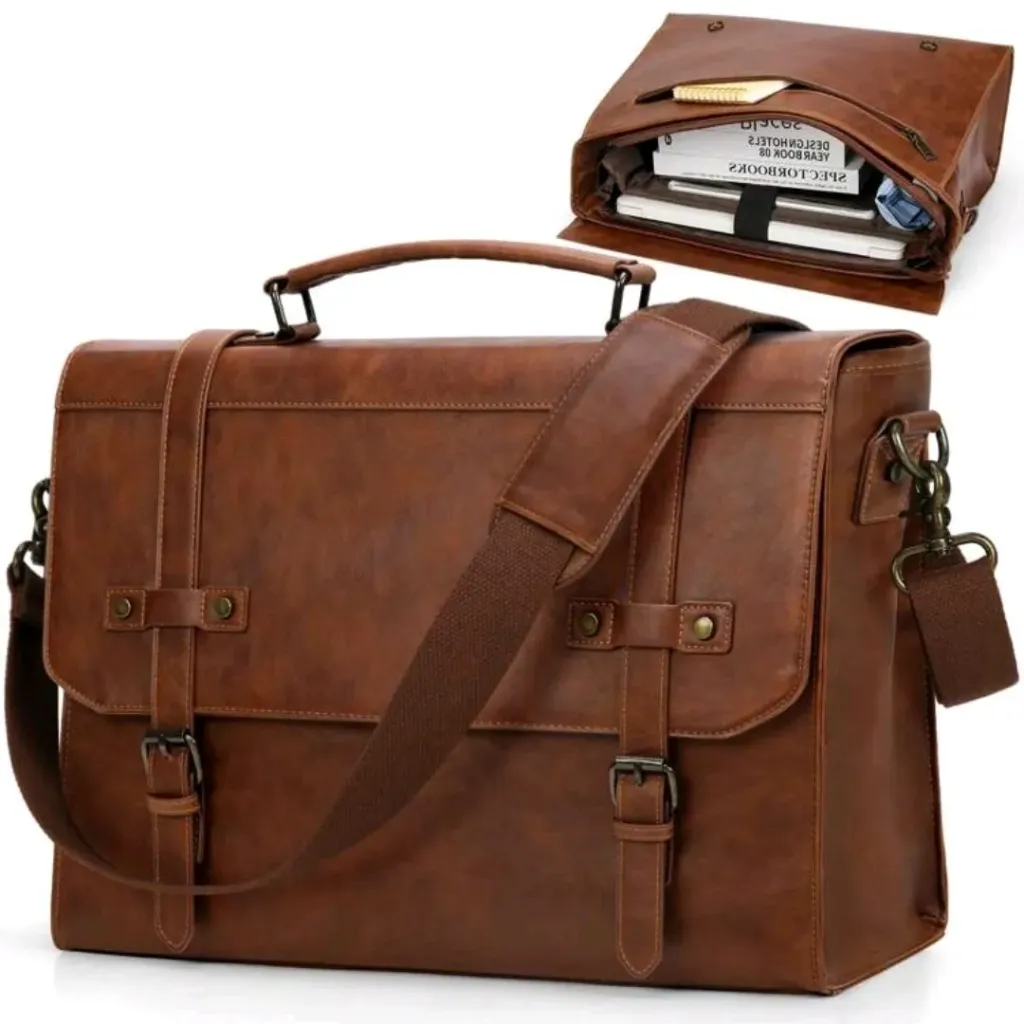 MALETIN IMPERMEABLE DE PIEL VINTAGE 17"