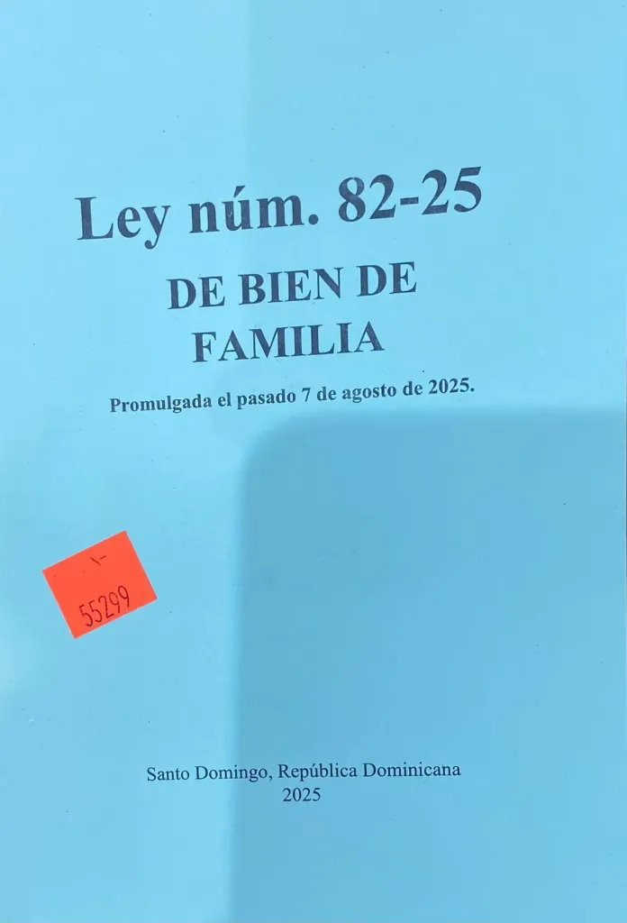 LIBRO - LEY 82-25 DE BIEN DE FAMILIA