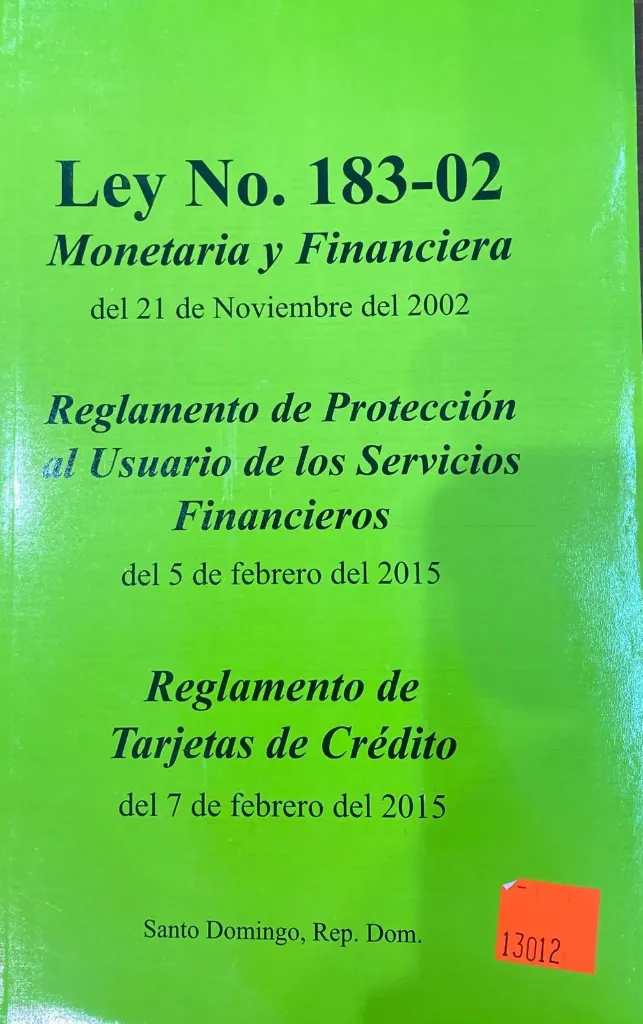 LIBRO - LEY NO.183-02 CODIGO MONETARIO Y FINANCIERO