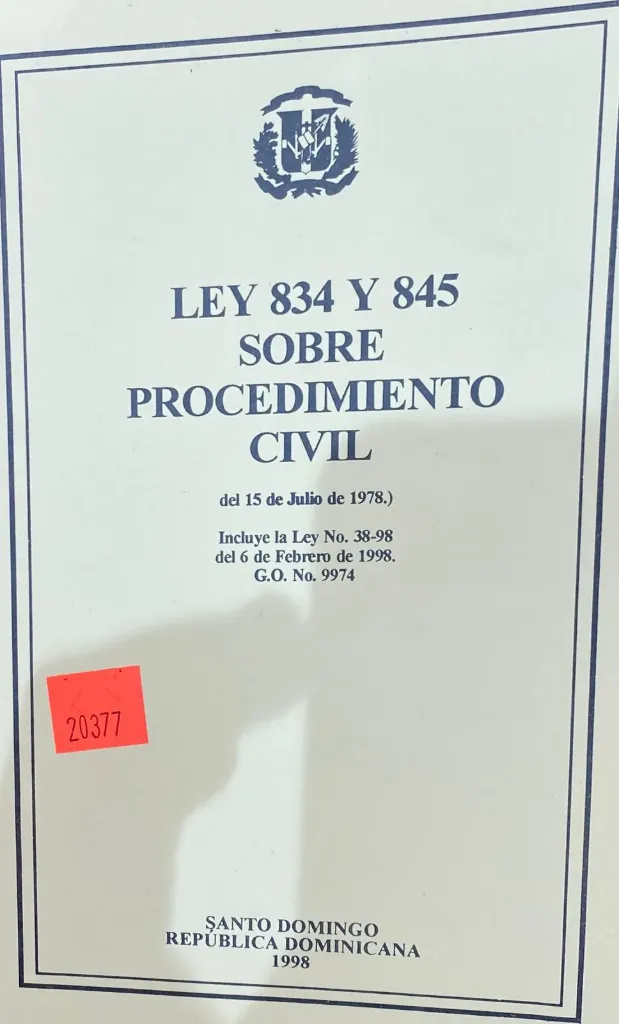 LIBRO - LEY 834 Y 845 SOBRE PROCEDIMIENTO CIVIL