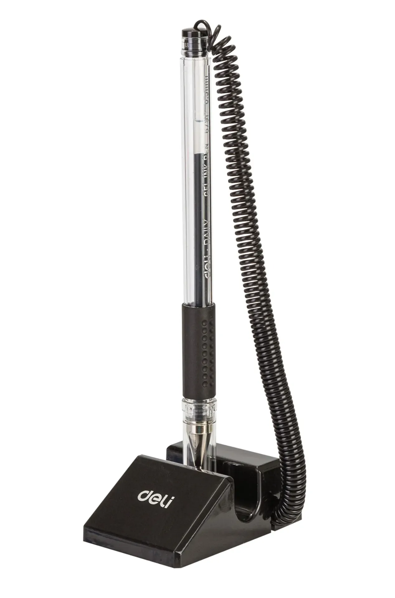 BOLIGRAFO NEGRO CON BASE Y CADENA PARA RECEPCION